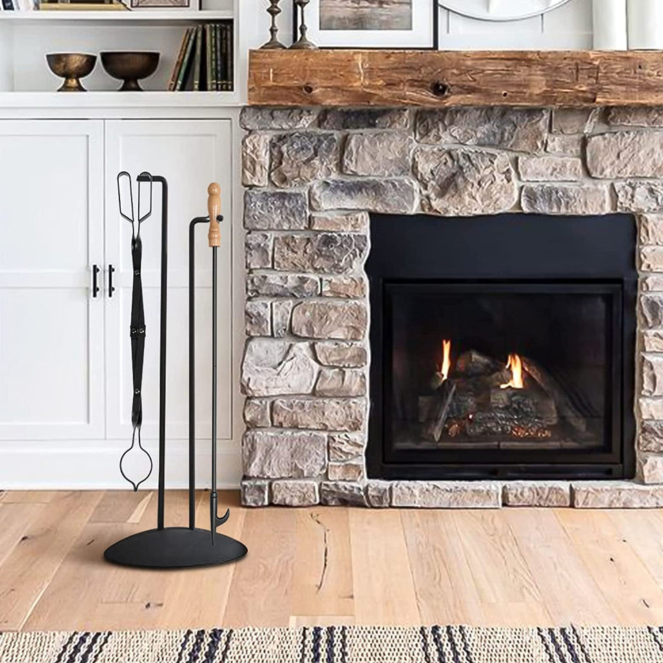 26 Fireplace Fire Pit Tongs & 32 Fire Pit Poker. Fireplace Wood Stove Firewood Tongs. Black Heavy Duty Wrought Iron Log Grabber Fire Pit Tools for Campfire. Fireplace. Bonfires. Indoor&Outdoor Use