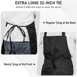 12 Pack Bib Apron. Unisex Restaurant Kitchen Aprons for Women with 2 Pockets. Chef Aprons for Cooking Men BBQ Painting Drawing Craft Plain Adults. Bulk Black
