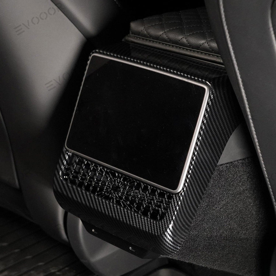 2024 Model 3 Highland Plaid Rear Air Vent Screen Protector Frame (Carbon Fiber Pattern ABS) For Tesla