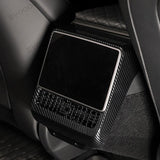 2024 Model 3 Highland Plaid Rear Air Vent Screen Protector Frame (Carbon Fiber Pattern ABS) For Tesla