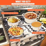 1 Piece Random Nonstick Enameled Cast Iron Pan/Pot (4 Styles: 10.25 Skillet/2Qt Saucepan/2.8Qt/4.8Qt Dutch Oven) – Healthy round Pot for Sourdough Bread Baking on All Stovetops. Mystery Cookware Box