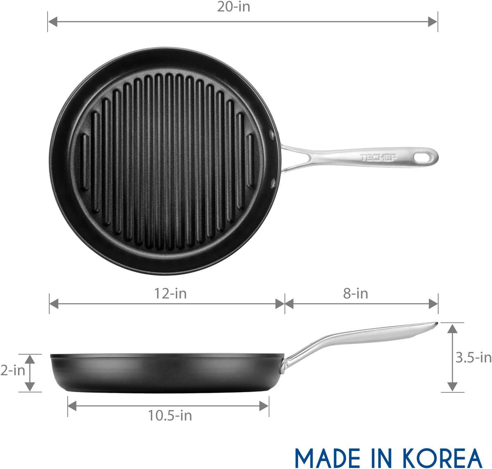 - Onyx Collection. 12-Inch Grill Pan. Coated with New Teflon Platinum Non-Stick Coating (PFOA Free) (12-Inch)