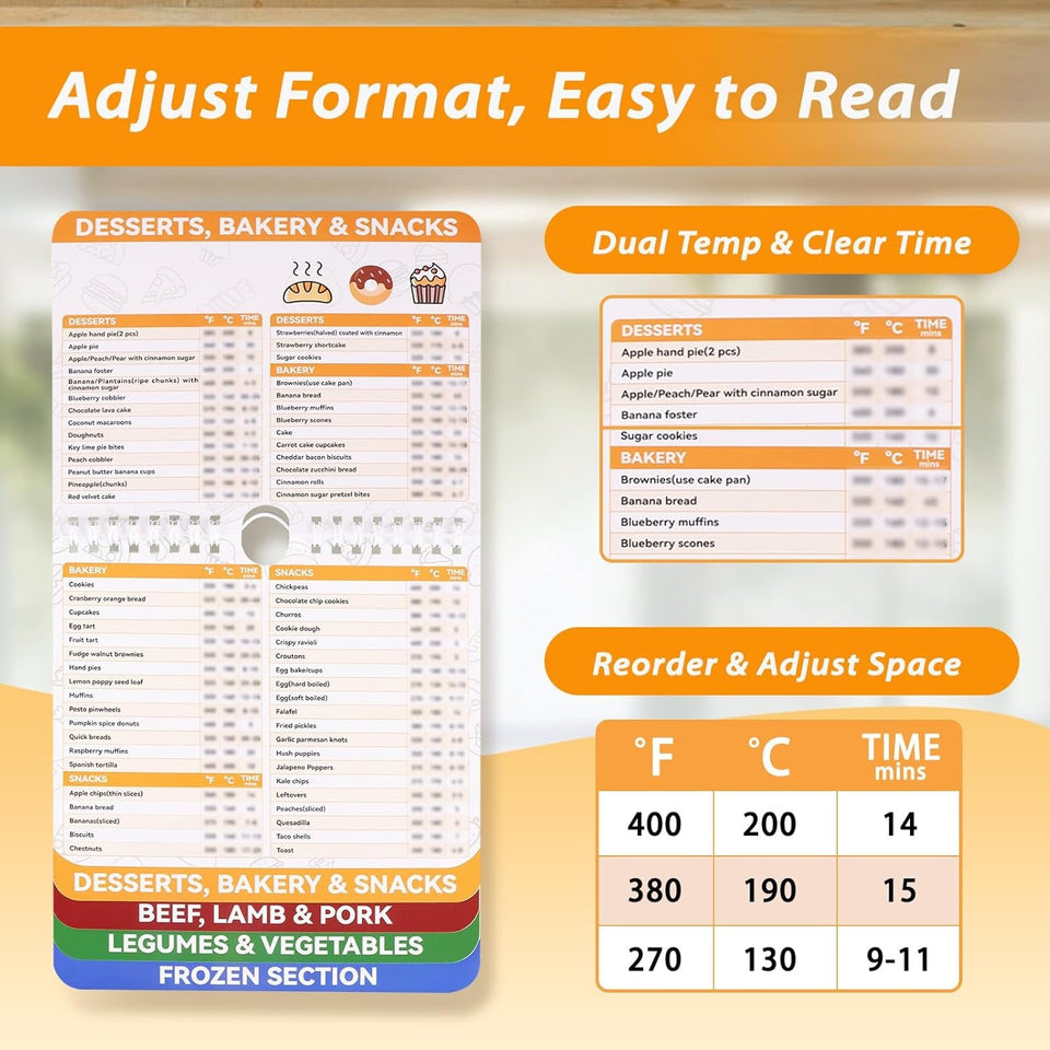 270+ Foods Air Fryer Cheat Sheet Magnets Cooking Guide Booklet. Air Fryer Cooking Guide Magnetic. Air Fryer Accessories for Fryer