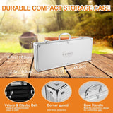 20PCS BBQ Grill Tools Set - Extra Thick Stainless Steel Fork. Spatula. Tongs& Cleaning Brush - Complete Barbecue Grilling Utensils Set in Aluminum Storage Case - Perfect Grill Gifts for Men