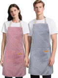 2 Pack Kitchen Cooking Aprons. Soft Aprons for Women Men with 2 Pockets Chef Apron with Adjustable Neck Strap and Long Tie
