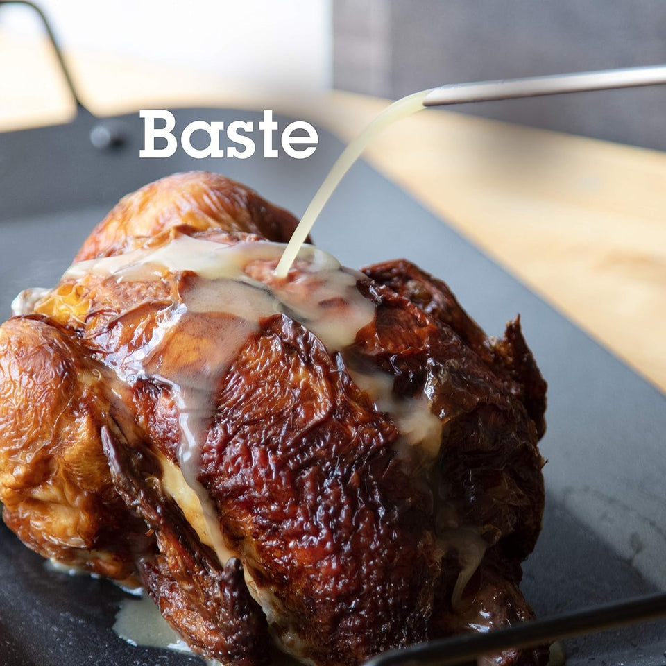 3-In-1 Barbecue Injector Basting Mop - Includes BBQ Chain Basting Brush & Meat Syringe to Baste. Marinate & Inject Food with Flavor - Grilling Accessory for Indoor Outdoor Use- Father'S Day BBQ Gift