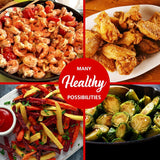 3.2-Quart Small Electric Air Fryer. Timer & Temp. Control (Black. Silver) (AF-300BK)