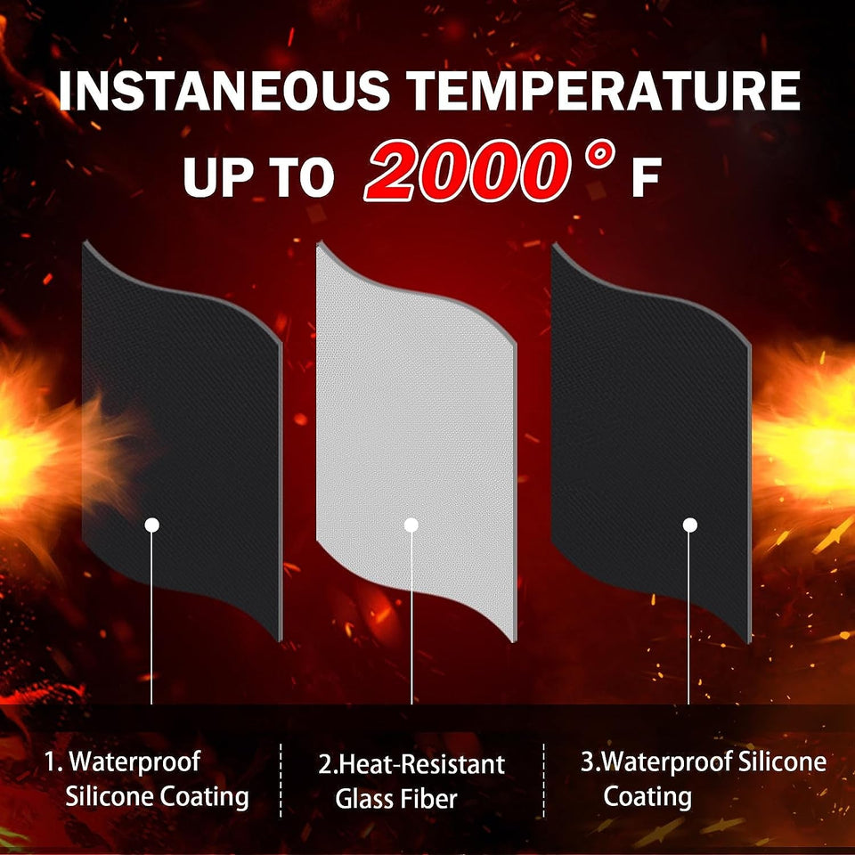 24 X 31 Grill Mat Fireproof for Outdoor Grill Protecting Prep Barbecue Table - Heat Resistant BBQ Tabletop Grilling Griddle Pad. Easy to Clean & Storage - Waterproof & Foldable. 0.6Mm