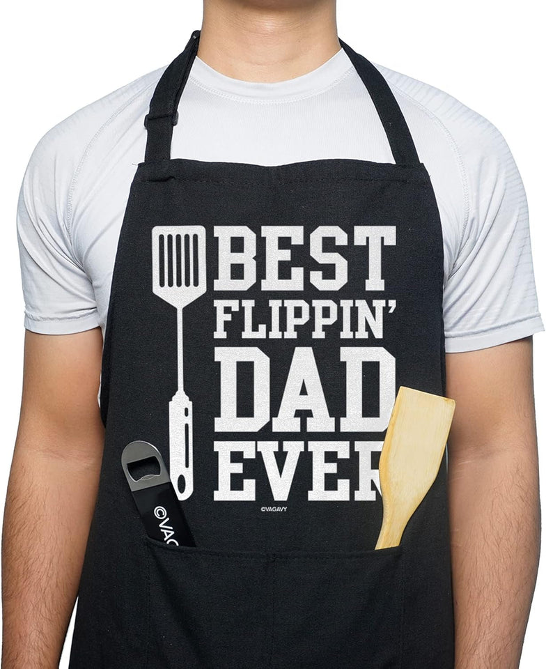 100% Cotton. Black Funny Aprons for Men. Dad. Husband - Birthday. Father'S Day Grilling Gifts for Papa. Husband.