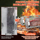2‑Pack Stainless Steel Rolling Grill Baskets – Locking Handle. Round Design for Fish. Meat & Veggies | BBQ Gift Idea