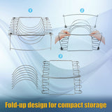 3-In-1Turkey Roasting Rack Rib Rack for Smoking & Chicken Leg Rack for Oven Grill - Holds 6 Large Ribs. 12 Chicken Leg Wing. 1 Whole Chicken - Premium Foldable Space-Saving Grilling Smoking Accessory