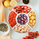 3 Pack Divided Serving Tray. 13 Inch Unbreakable Chip and Dip Platter. Melamine Appetizer Serving Plate. 5 Sectional Party Snack Relish Tray for Serving Food. Nuts. Candy. Dried Fruit. Veggies