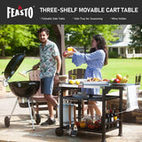 3-Shelf Movable Food Prep Table. Pizza Oven Table. BBQ Grilling Table.Grill Cart with Side Table. Home & Outdoor Stainless Steel Table Top Grill Tables on 2 Wheels. L50 Xw21.7 Xh33