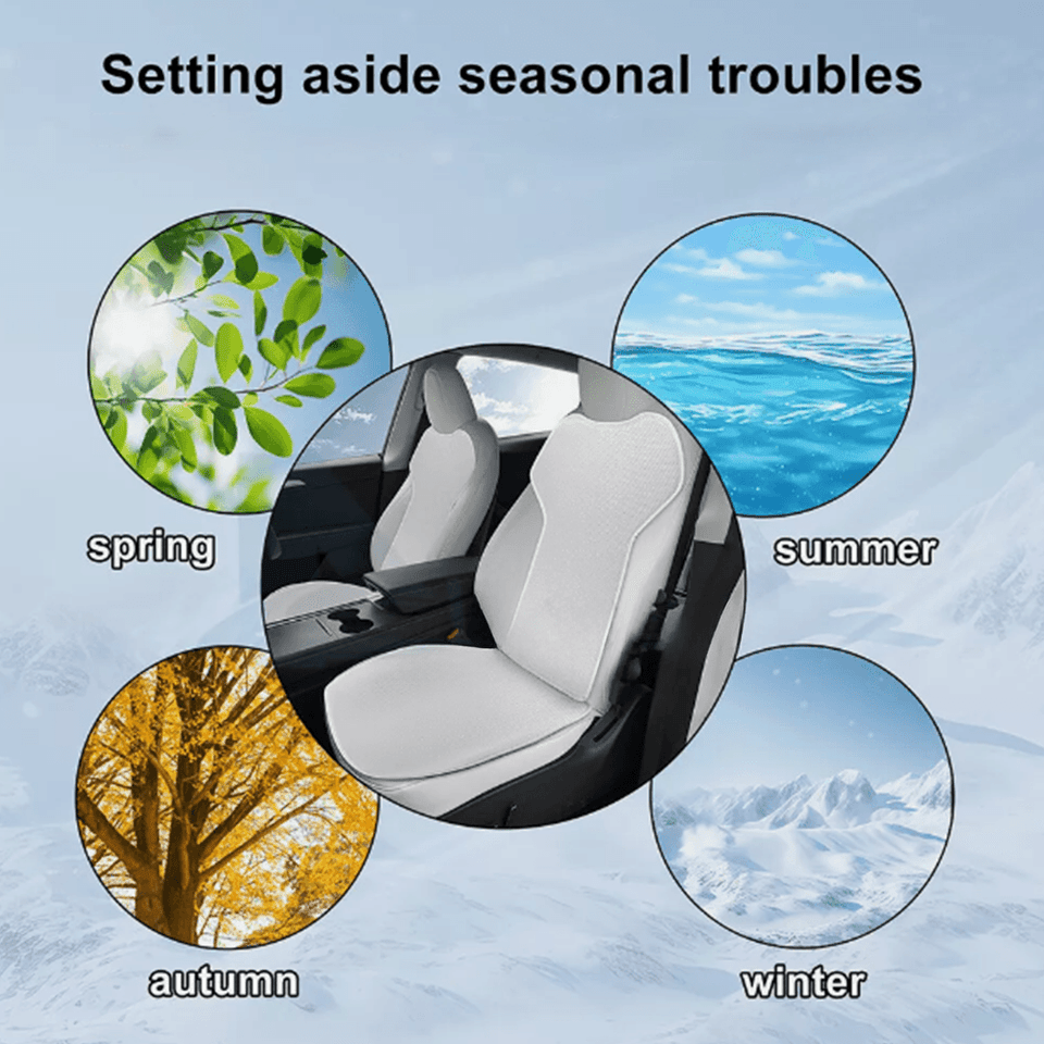 Premium Cooling Car Seat Cushion for Tesla Model 3/Y - Ultra Breathable Ice Silk Technology
