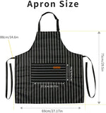 2 Pieces Kitchen Cooking Aprons. Cotton Polyester Blend Adjustable Bib Aprons with 2 Pockets for Women Men Chef Chef (Black/Brown Stripes. 2)