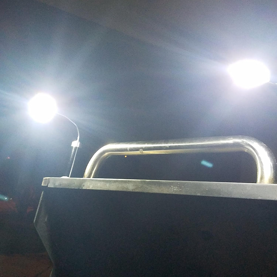 - Magnetic Barbecue BBQ Light Set for Grilling - 6 Alkaline AAA Batteries Included - Works on All Grills with an Exception to Stainless Steel.