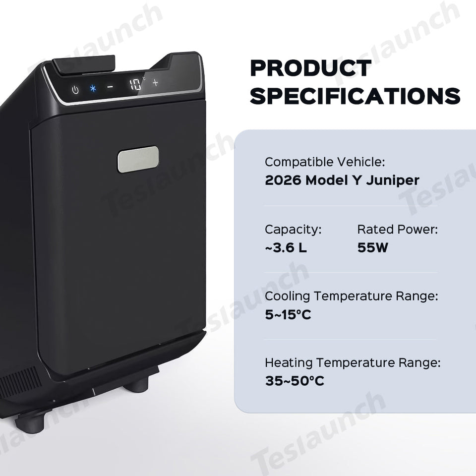 2026 Model Y Juniper Rear Seat Mini Fridge for On-the-Go Cooling
