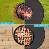 38 round under Grill Mat. 4 Layers Fire Pit Mat Protect Mat.Fireproof Mat Fire Pit Pad for Deck Patio Grass Outdoor Wood Burning Fire Pit and BBQ Smoker.Portable Reusable and Waterproof.Black