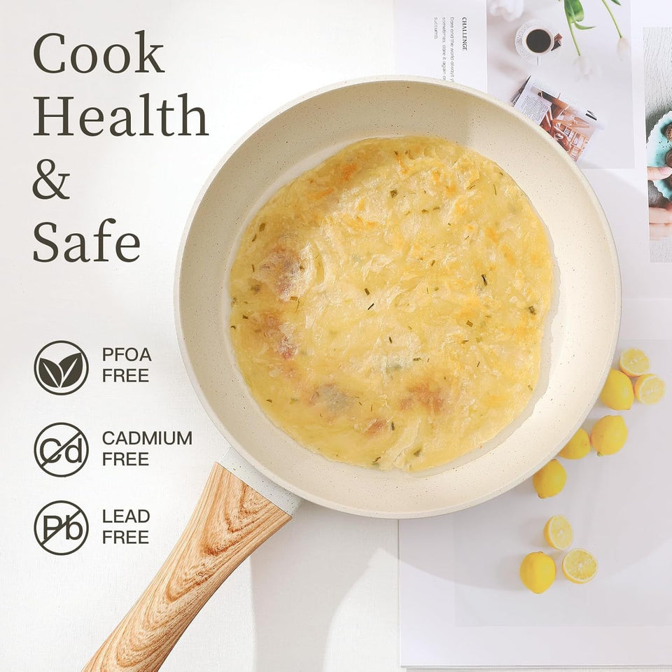 16PCS Pots and Pans Set Non Stick Cookware Set Nonstick with Cooking Set (White. 16Pieces)