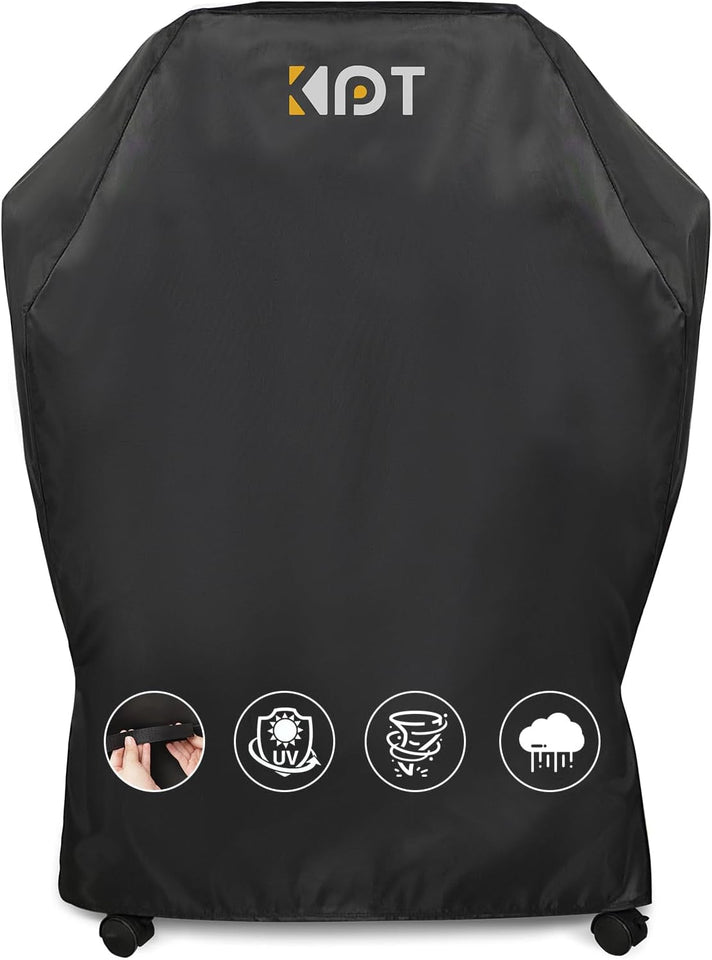 30 Inch Grill Cover - 420D Light Waterproof Grill Cover for Outdoor Grill. BBQ Cover with Air Vents. Straps. UV & Fade Resistant. Gas Grill Covers for Weber. Nexgrill. Char Broil. Etc. Black