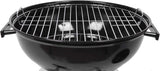 18 Charcoal Grill with Wheels for Outdoor Cooking Barbecue Camping BBQ Coal Kettle Grill Tailgating Portable Heavy Duty round with Thickened Grilling Bowl Wheels. Black