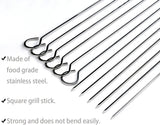 12 Inch Barbecue Skewers Metal BBQ Sticks.12Pack Stainless Steel Square Skewer.Kebob.Kabob Sets for Grill Outings Cooking (BBQ Skewers Square 12Inch-12P)
