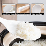 2 Pcs Non‑Stick Plastic Rice Paddle – Standing Rice Spoon Spatula. Heat Resistant. White