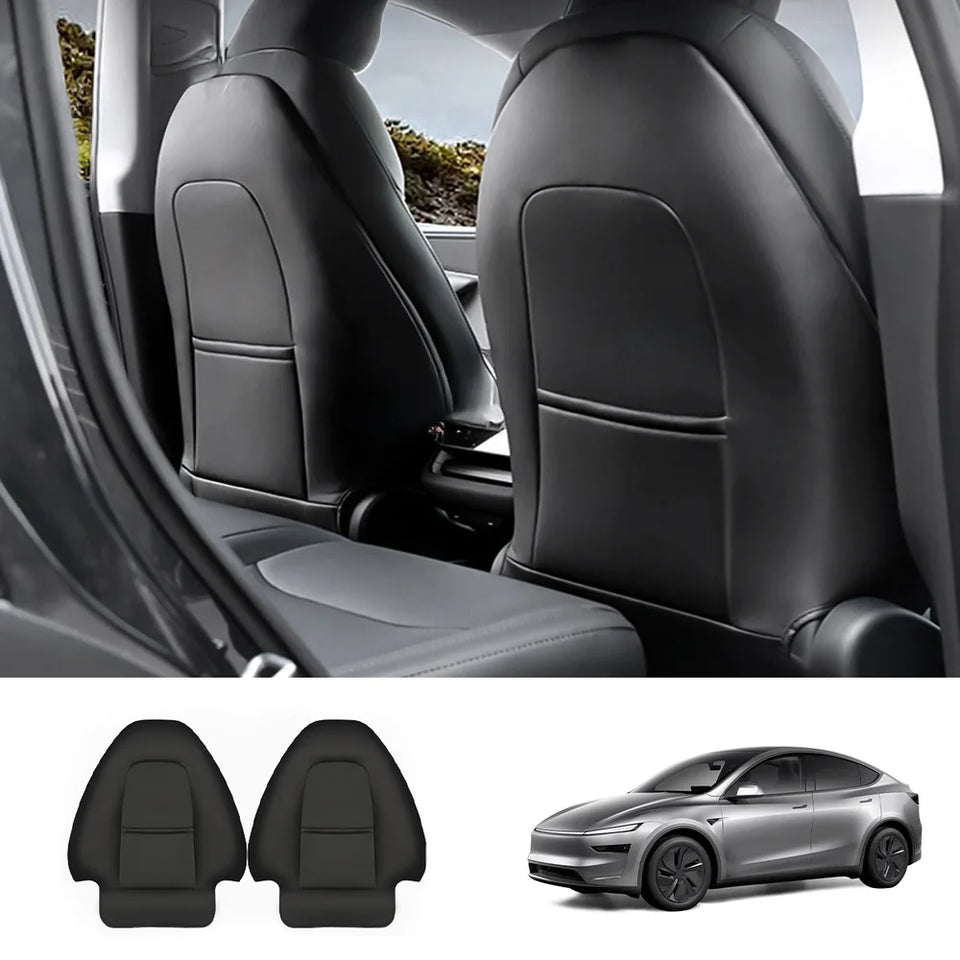 Leather Kick Mat Seat Back Protector for Tesla Model Y Juniper 2025+