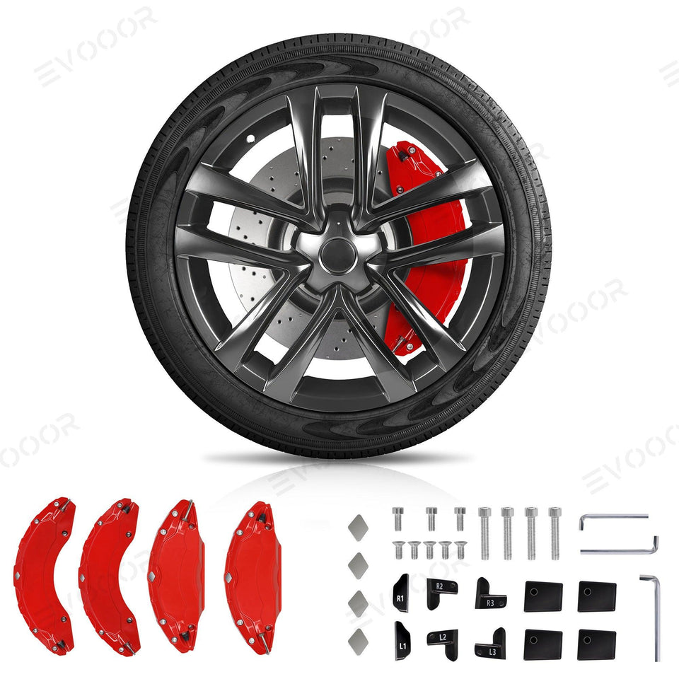 Red Tesla 2021-2023 Model S/X Brake Caliper Covers (4Pcs)