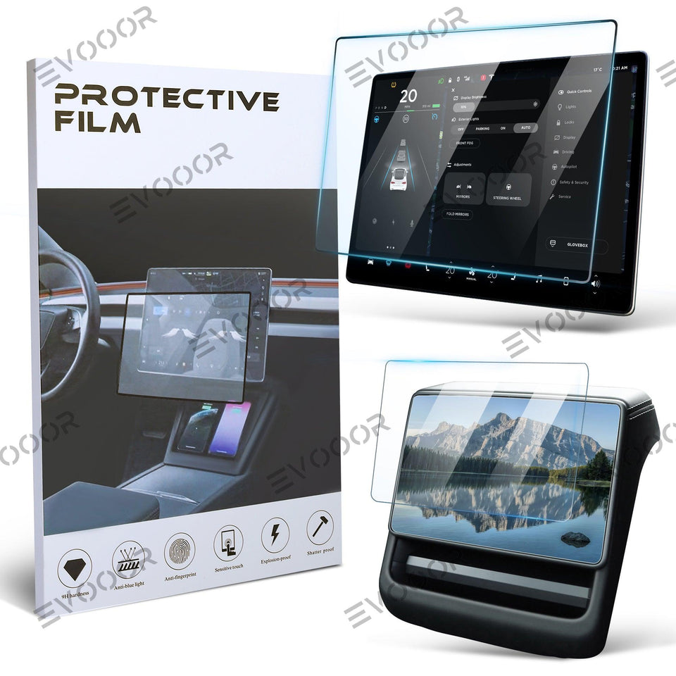 2024 Model 3 Highland Tempered Glass(9H) Screen Protector For Tesla Dashboard Screen & Second Row Seat Screen Set (2PCS)