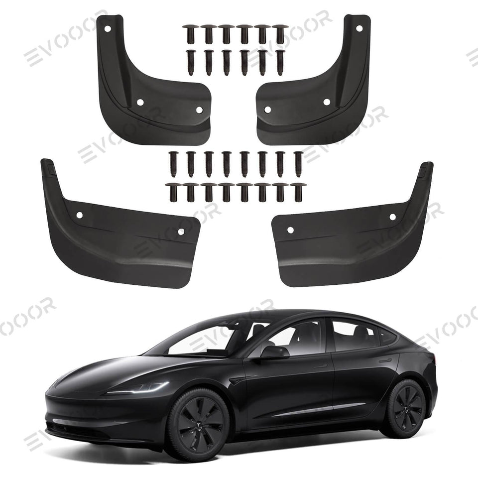 2024 Tesla Model 3 Highland Mud Flaps Splash Guards Front Rear Mudguard Kit. No Drill Fender(4 Pcs)