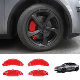 Set of 4 Red Brake Caliper Covers for Tesla Model Y - Enhanced Style for 2025+ Models