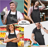 24 Pack Adjustable Bib Apron with 2 Pockets Cooking Kitchen Aprons Black Chef Apron Water Oil Stain Resistant BBQ Work Apron for Women Men Drawing Crafting Outdoors Smock