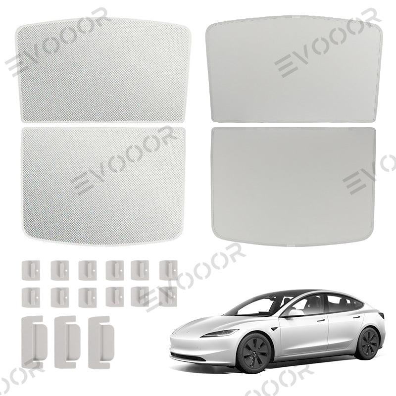 2024 Tesla Model 3 Highland Upgrade Built-in Reflective Sunroof Sunshade - Lightweight Reflective Silver Coated Sun Visor
