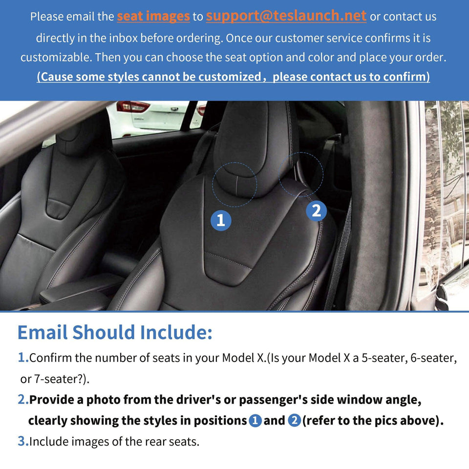 Premium Tesla Model X Seat Cover Set - Complete Protection for 2015-2021 Models