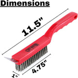 90044 Grill Brush | Handheld Small Grill Cleaning Brush | 2 in 1 | Wire Bristles | Scraper Head | Comfortable Handle | Heavy Duty Plastic Construction