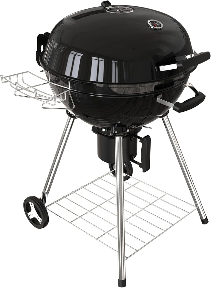 22 Inch Premium BBQ Charcoal Grill. Outdoor Barbecue Kettle Grill. Smoker Grills over 500 Square Inches 2-Tier Cooking Space. Perfect for Outdoor BBQ Party and Patio. Black