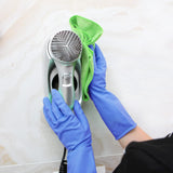 Rubber Kitchen Dishwashing Gloves - 4 Pairs Colorful Reusable Household Cleaning Gloves for Washing Dishes and Cleaning Tasks. Flexible Durable and Non-Slip (Large. Blue+Pink+Yellow+Orange)