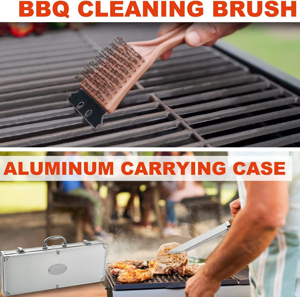 21PCS Professional Stainless Steel Grill Accessories Set for Men Dad Women - Perfect Grill Gift on Father'S Day. Christmas. Birthday - Complete BBQ Kit for Outdoor Camping Barbecue