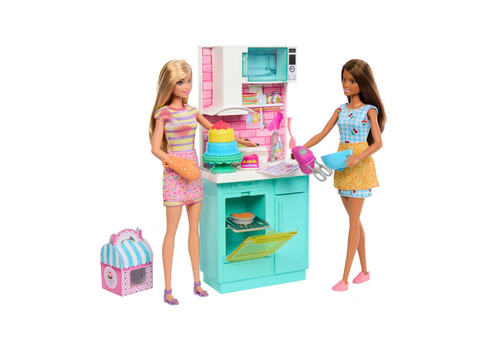 Barbie Celebration Fun Baking Playset with 2 Dolls and Oven