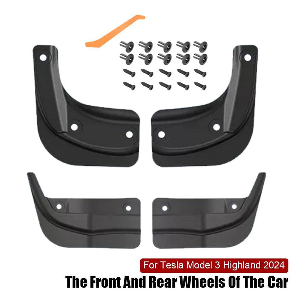 2024 Tesla Model 3 Highland Mud Flaps Splash Guards Front Rear Mudguard Kit. No Drill Fender(4 Pcs)