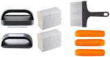 5060 Grill & Griddle Kit 8 Pieces Premium Flat Top Grill Accessories Cleaner Tool Set-1 Stainless Steel 6 Scraper. 3 Scouring Pads. 2 Cleaning Bricks. and 1 Handle. Black