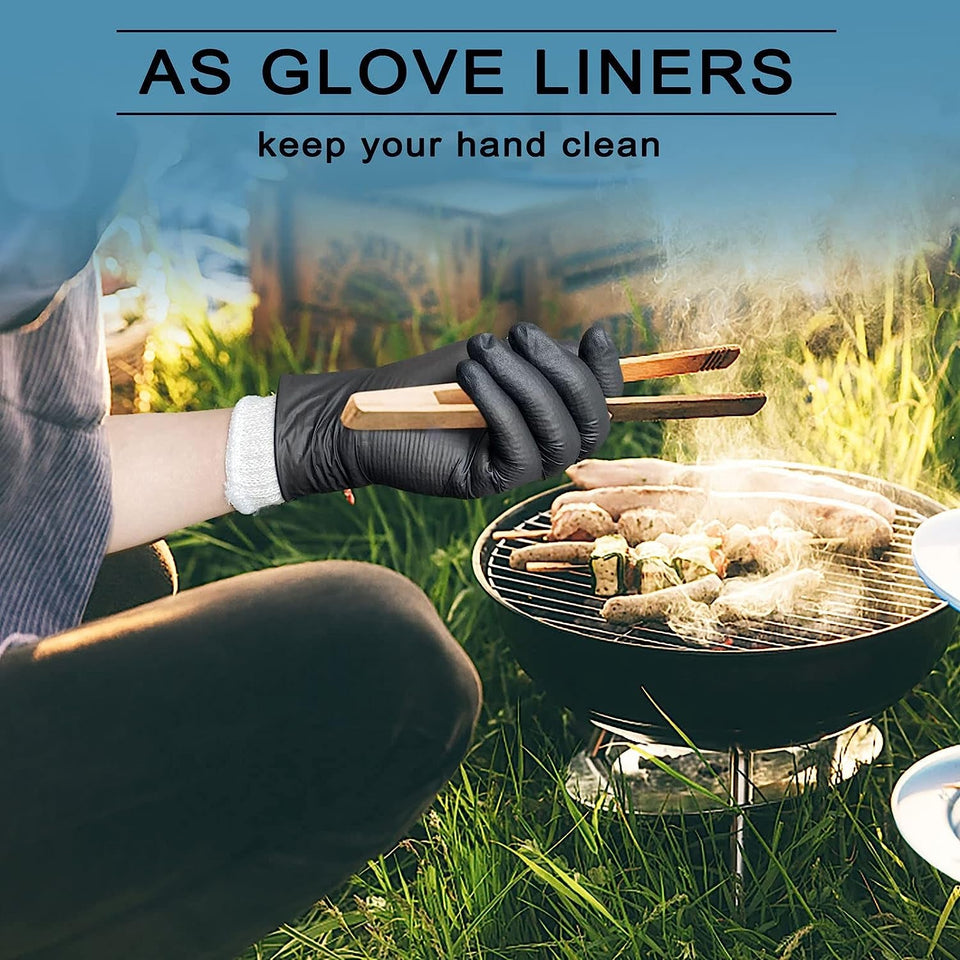 12 Pairs Cotton Glove Liners for BBQ. Cooking. Grilling. Food Handling - Safety Work Gloves Hand Saver. Large