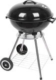 18 Charcoal Grill with Wheels for Outdoor Cooking Barbecue Camping BBQ Coal Kettle Grill Tailgating Portable Heavy Duty round with Thickened Grilling Bowl Wheels. Black