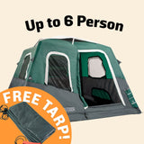2-Step Cabin Tent – Grande taille + Bâche de camping OFFERTE (jusqu'à 6 personnes. FR).
