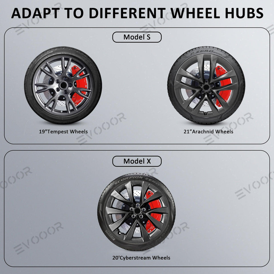 Red Tesla 2021-2023 Model S/X Brake Caliper Covers (4Pcs)