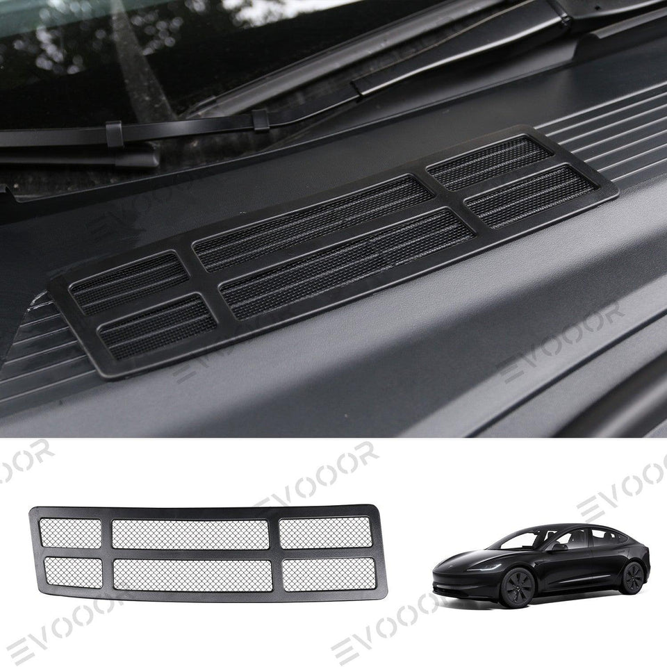 2024 Model 3 Highland Front Standby Storage Box Cover Air Conditioner Air Inlet Protective Mesh Grill Panel for Tesla