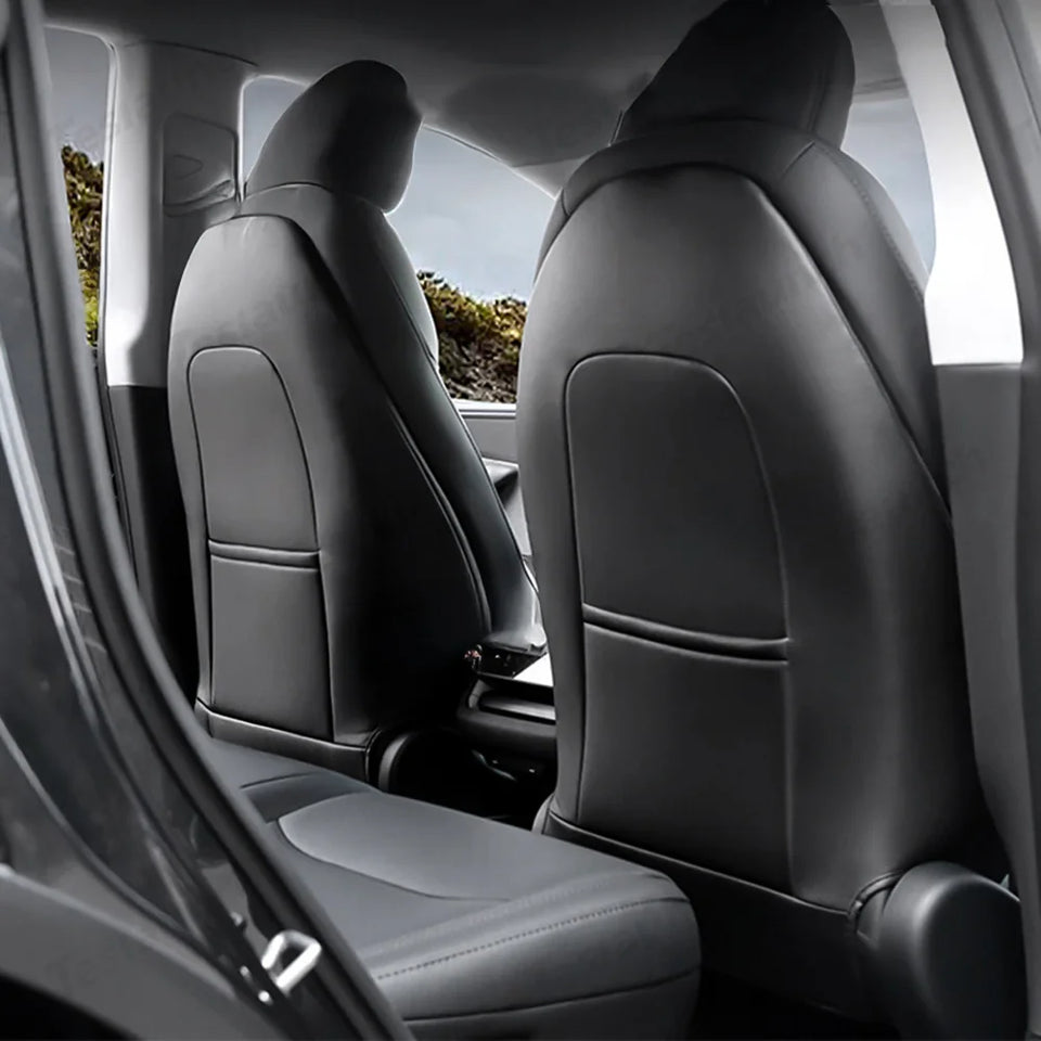 Leather Kick Mat Seat Back Protector for Tesla Model Y Juniper 2025+