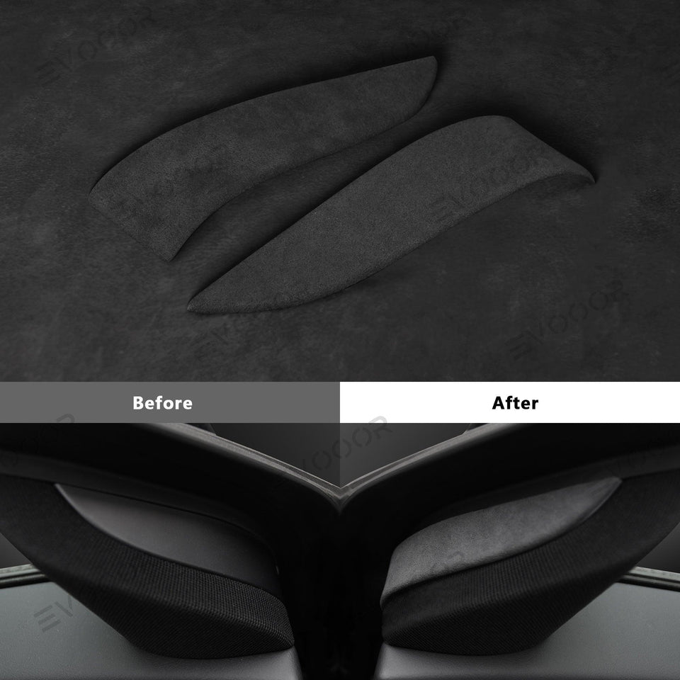 2024 Model 3 HighlandAlcantara Front Doors Triangle Trim Cover 2 PCS For Tesla