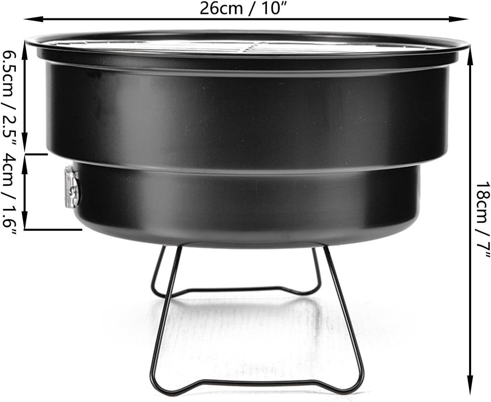 10 Portable round Barbecue BBQ Charcoal Grill with Handle for Outdoor Home Kitchen BBQ Picnic Camping
